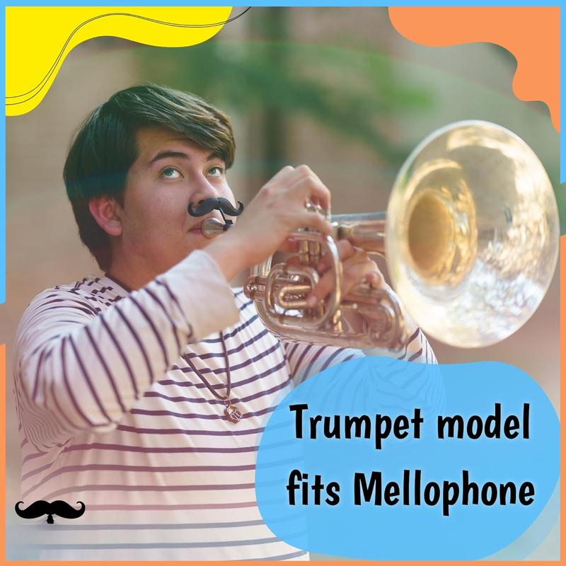 The   2.0 - [2-Pack] Clip-on Mustache for Trumpet Mouthpiece, XL and Handlebar Combo Version