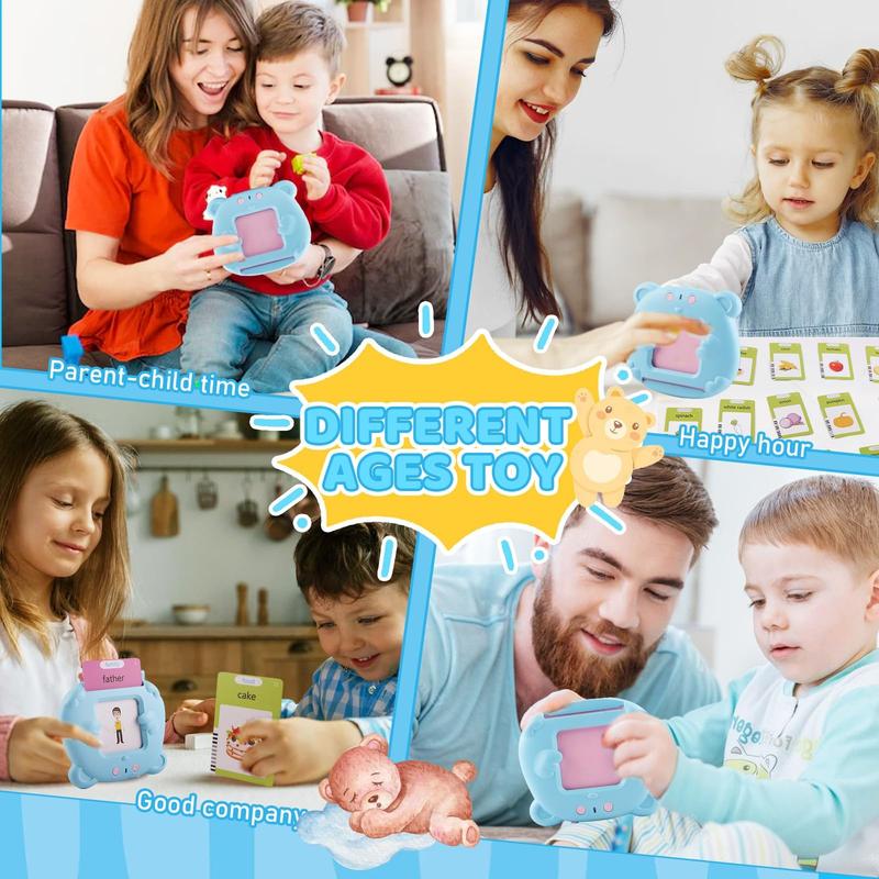 224 510(Spanish&English)  Words Alphabet Bilingual Talking Flash Cards for 3-8 YearsToddlers. Pocket Speech BuddyTherapy AutismToys,  EducationalLearing InteractiveToy for Boys GirlsKids Gifts Blue