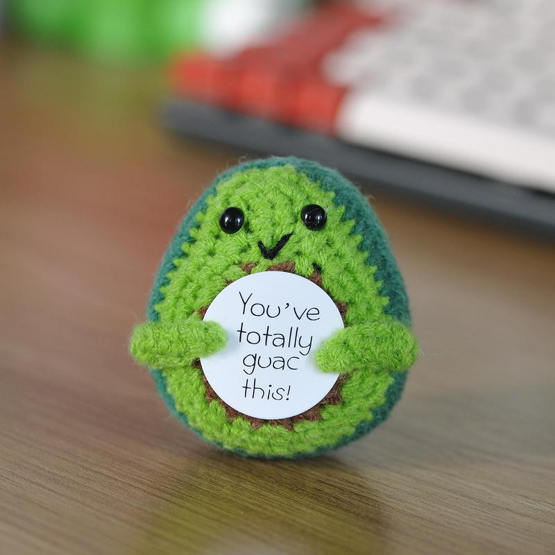 Cute Avocado Design Ornament, Creative Plush Crochet Avocado, Home Decor for Living Room Bedroom Office