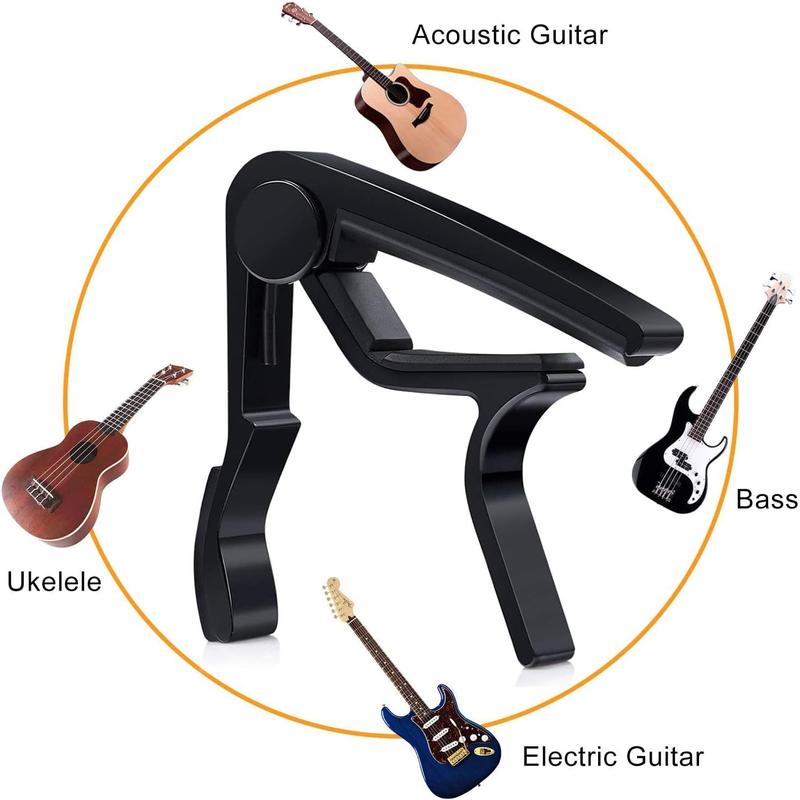 Guitar Accessories Kit with Guitar Strings,Guitar Tuner,Guitar Capo,3-in-1 Restring Tool,Pick Holder,Guitar Picks,Finger Protectors,Thumb Finger Picks, Guiter Bridge Pins,Guitar Nuts,Guitar Saddles