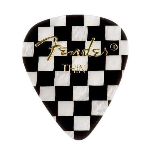 Fender Graphic Guitar Picks 351 Shape, Checker, Thin, 12-Pack