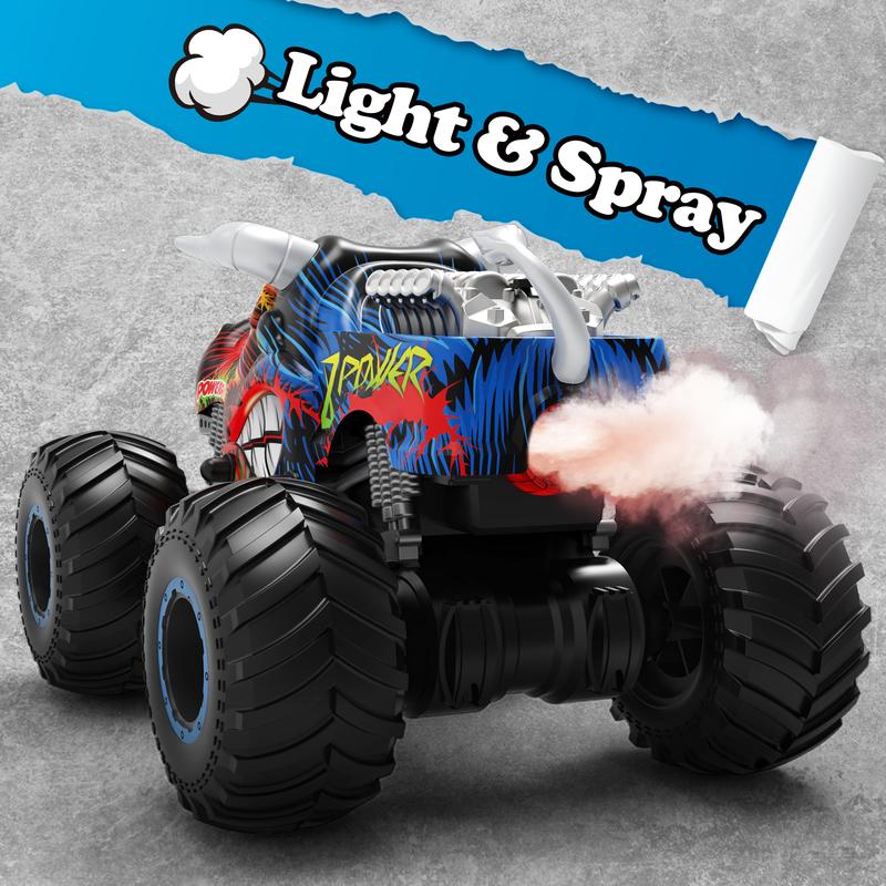 RC Monster Trucks for Boys Age 4-7 8-12 Year Old - RC Bull Car Toys for Kids, Ideas Christmas and Birthday Gifts, 2.4 GHz Multi-Terrain Off-Road Car with Music Lights Spray