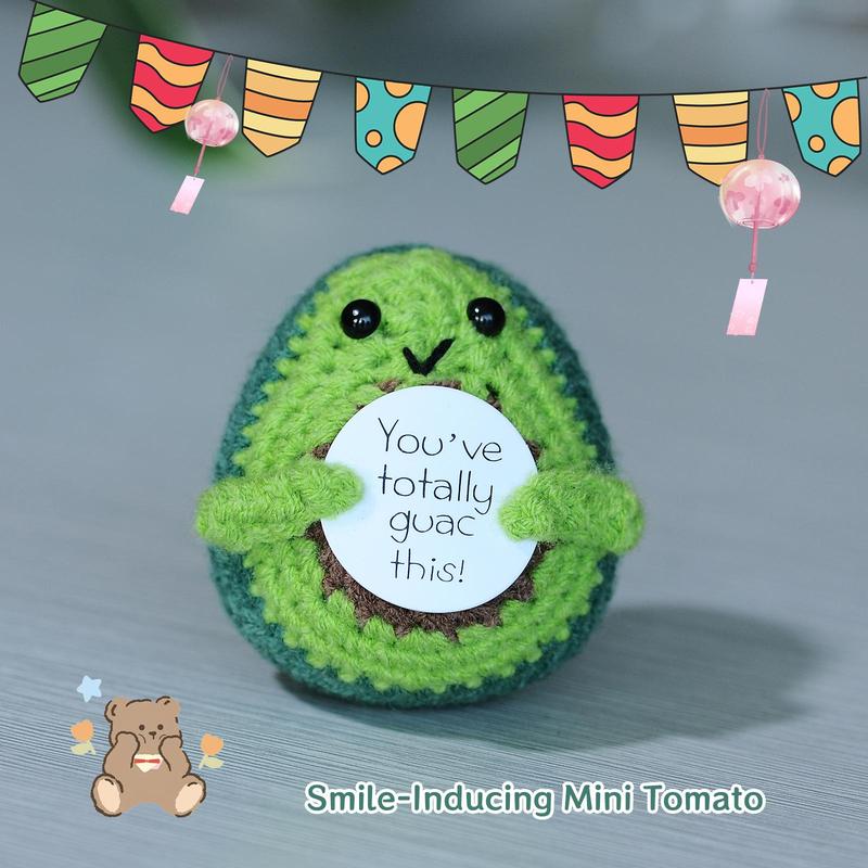 Cute Avocado Design Ornament, Creative Plush Crochet Avocado, Home Decor for Living Room Bedroom Office