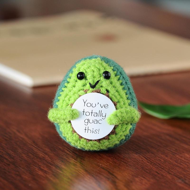 Cute Avocado Design Ornament, Creative Plush Crochet Avocado, Home Decor for Living Room Bedroom Office