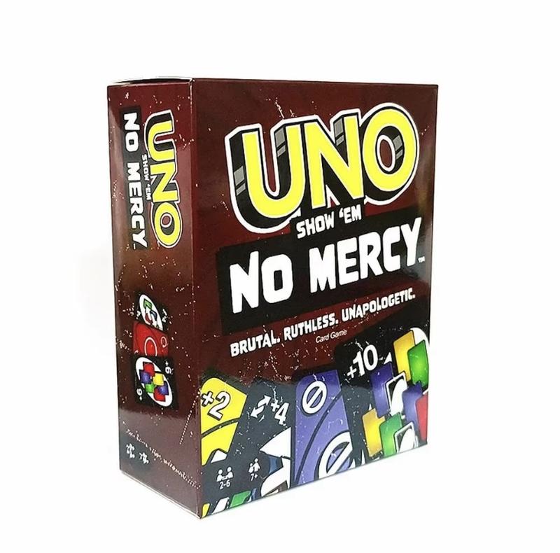 UNO, Show 'em No Mercy, Game & Card, kids Adults, Family Night, 2-10 Players, Iconic Characters, Engaging Gameplay, Develop Strategies & Skills Sticker