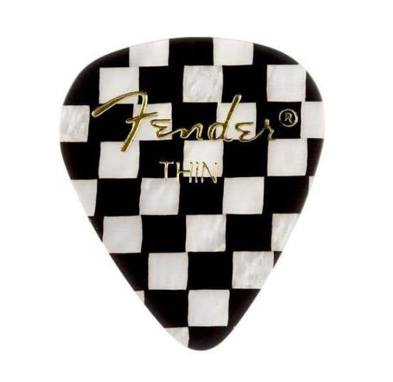 Fender Graphic Guitar Picks 351 Shape, Checker, Thin, 12-Pack