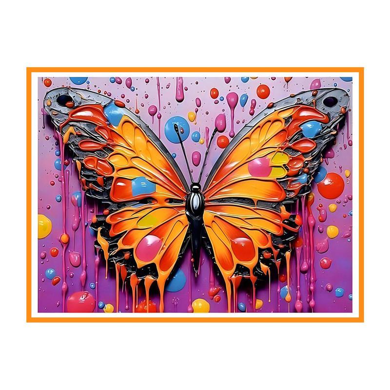 5D Butterfly Pattern Diamond Painting Without Frame, DIY Art Painting Kits for Beginners & Adults, Home Wall Decor Gift Kits