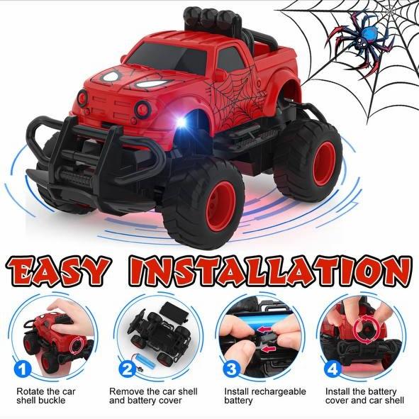 Mini off-road remote control drift car - Spider-Man model 1:43 children's remote control car, suitable for 4-8 years old, holiday gift birthday gift!