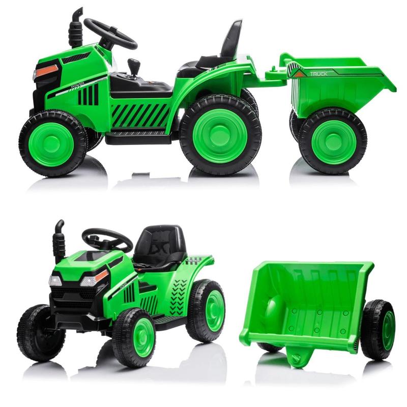 Kids Ride On Electric Tractor,Kids Ride On Toy.2WD,Non-skid tires, steering wheel, foot pedal,With Removable storage tug,Light,Bluetooth,Music,MP3,USB,Power Display For Kids Aged 3+.  12V ride-on toy