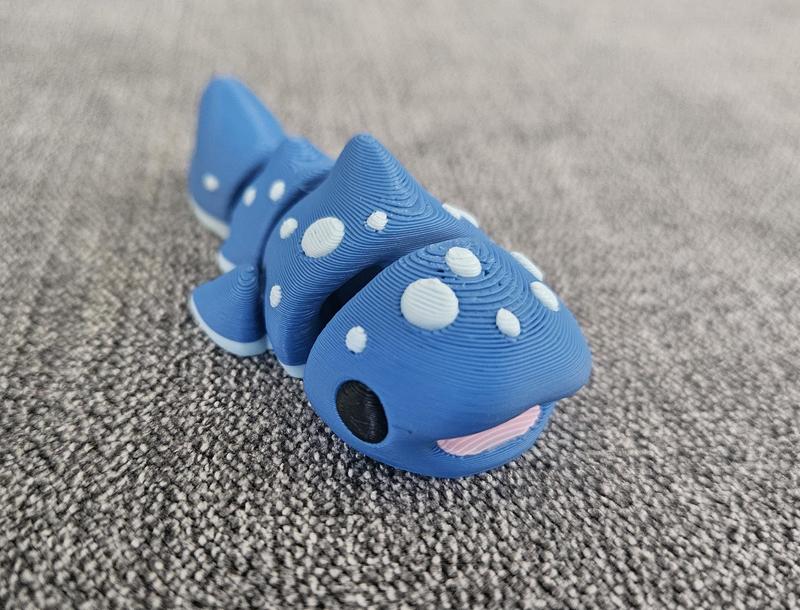 3D Printed Articulating Whale Shark Figurine Great Gift and Desk Figure