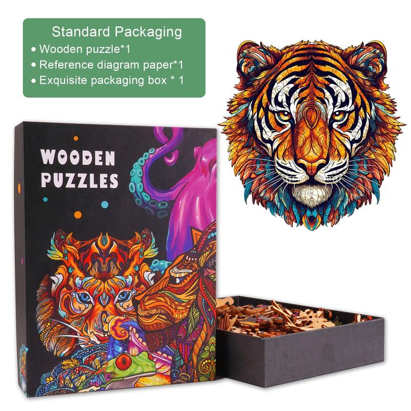 Brave Tiger Wooden Jigsaw Puzzle for Kids and Adults