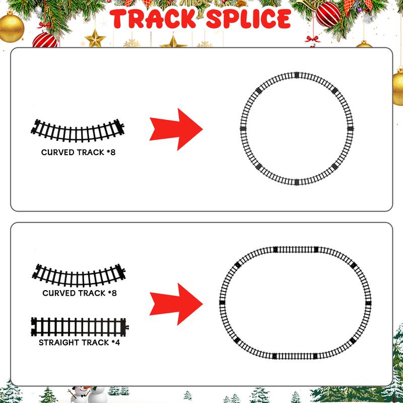 Train Set for Boys,Remote Control Christmas Train with Smokes, Lights and Sound , for 3 4 5 6 7 8+ Year Old Kids