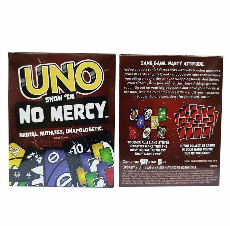 UNO, Show 'em No Mercy, Game & Card, kids Adults, Family Night, 2-10 Players, Iconic Characters, Engaging Gameplay, Develop Strategies & Skills Sticker