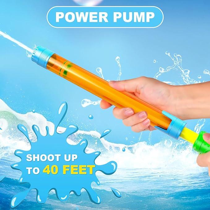 JQTOYD Water Toy - 6 PCS 16.5'' Super Water Soakers Squirters, Shoots Water Up to 40 Feet for Kids & Adults, Safe & Non-Toxic Pool Party Favors