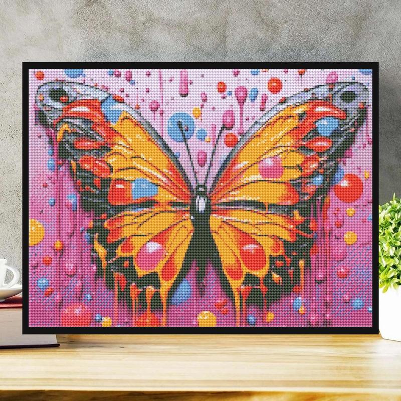 5D Butterfly Pattern Diamond Painting Without Frame, DIY Art Painting Kits for Beginners & Adults, Home Wall Decor Gift Kits