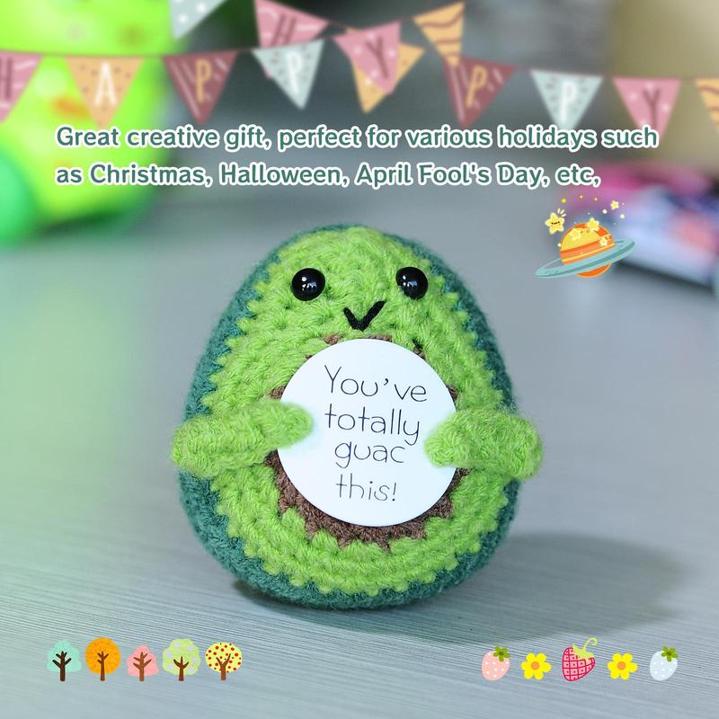 Cute Avocado Design Ornament, Creative Plush Crochet Avocado, Home Decor for Living Room Bedroom Office