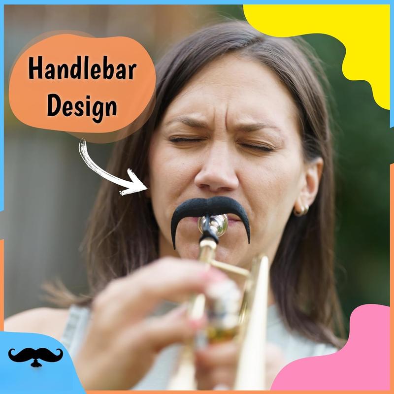 The   2.0 - [2-Pack] Clip-on Mustache for Trumpet Mouthpiece, XL and Handlebar Combo Version