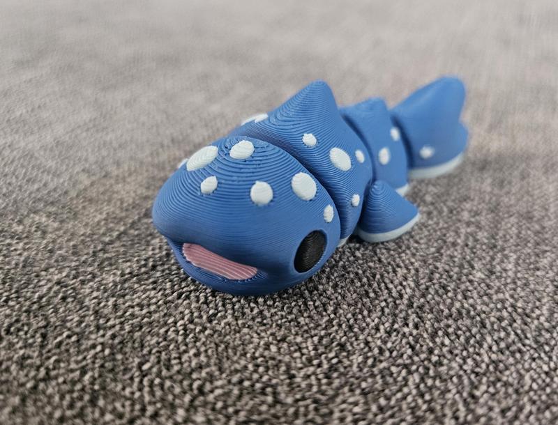 3D Printed Articulating Whale Shark Figurine Great Gift and Desk Figure