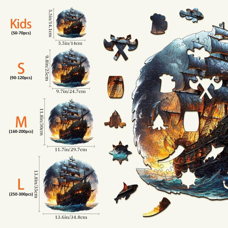 Sailing Ship Wooden Jigsaw Puzzle - Classic & Novelty Toy