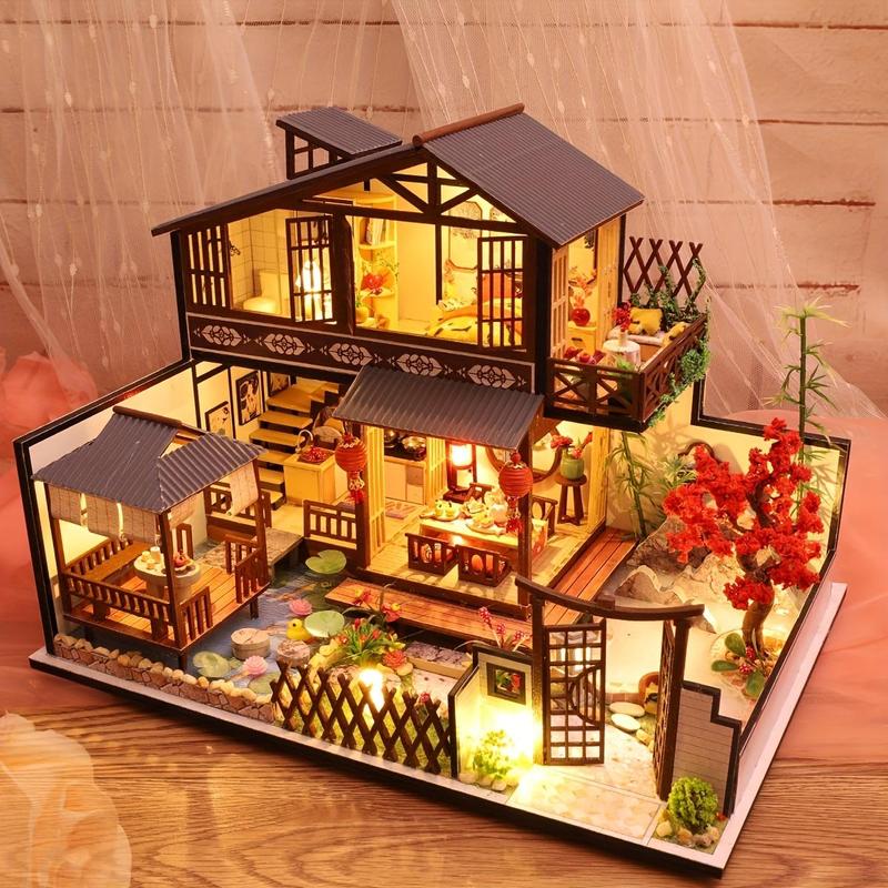 DIY Wooden House Assembly Kit, Miniature House Kit, Creative Room Bedroom Decoration with Furniture, DIY Handmade 3D Gift