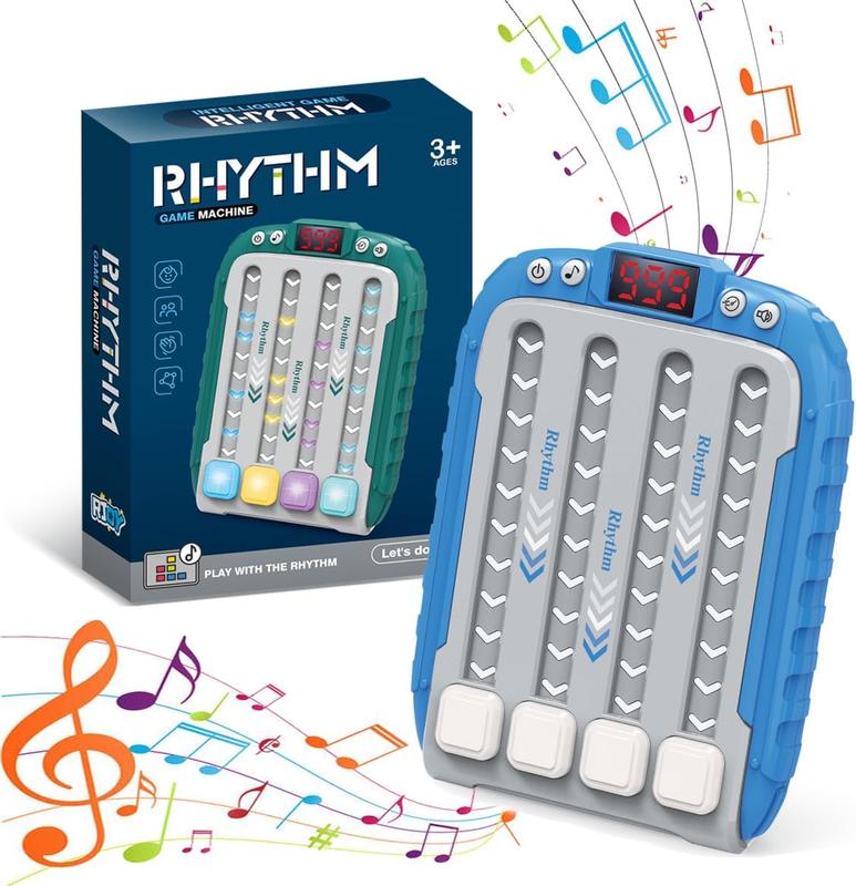 Handheld Rhythm Game – Interactive Beat Matching Toy with LED Lights, Fast-Paced Button Press Challenge, Fun for Family, Kids & Adults, Musical Fidget Game