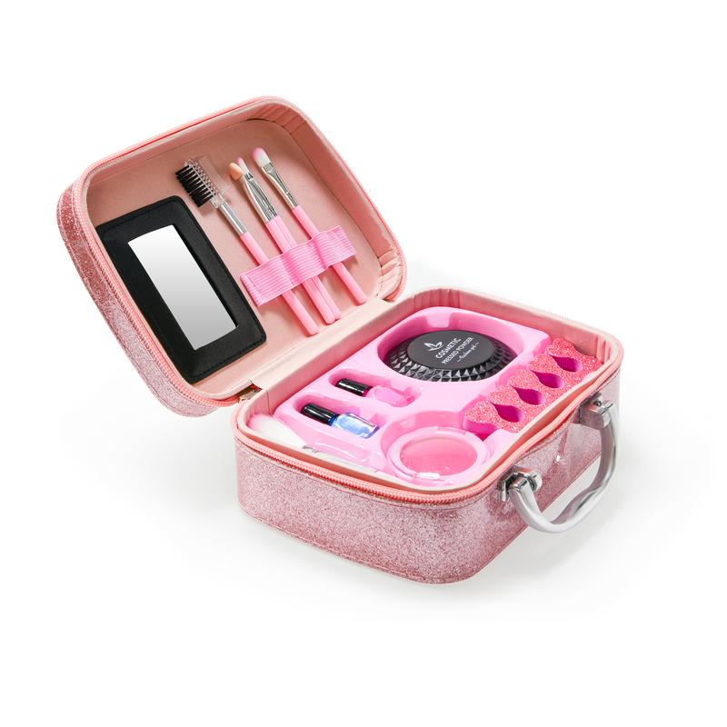 Contixo Pretend Play Kids Makeup Set w  Sparkle Unicorn Purse, Girl Toys for Ages 3+, Brushes, Nail Polish, Blush & Built-In Mirror, Safe & Non-Toxic christmas toy