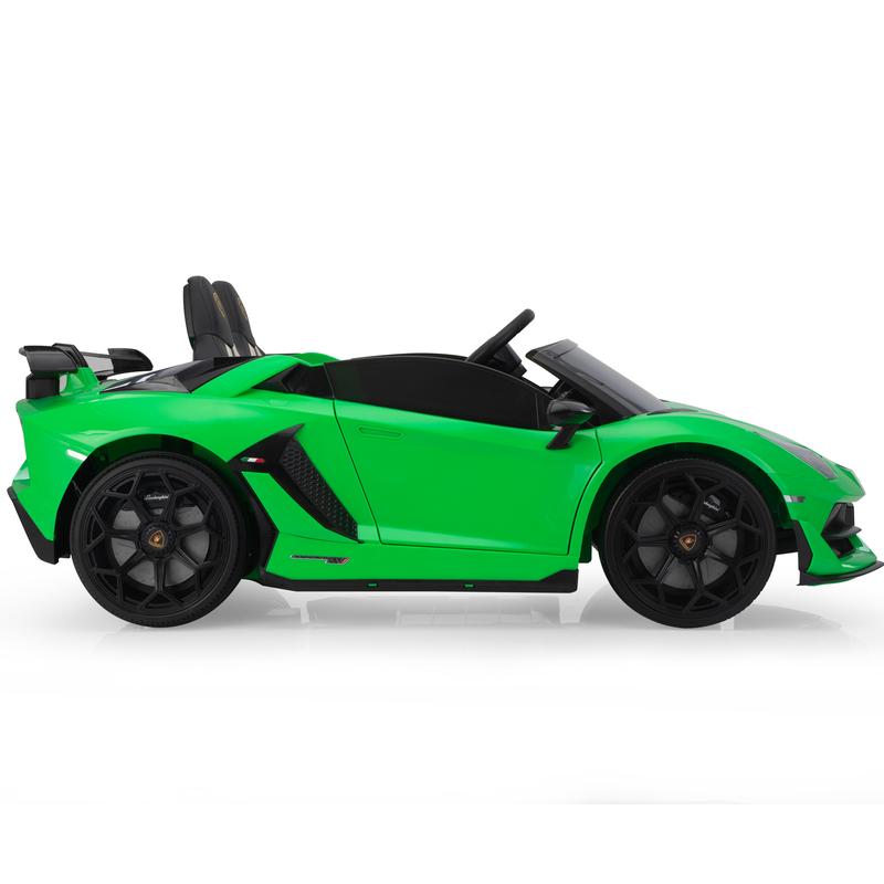 24V Extra Large Kids Ride On, 4 Wheel Electric Car, Battery Powered Drift Car with Double PU Seats, Remote Control, High-Low Speed, LED Lights, MP3, USB, Toy Gift for 3-8 Years Olds, Green