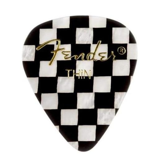 Fender Graphic Guitar Picks 351 Shape, Checker, Thin, 12-Pack