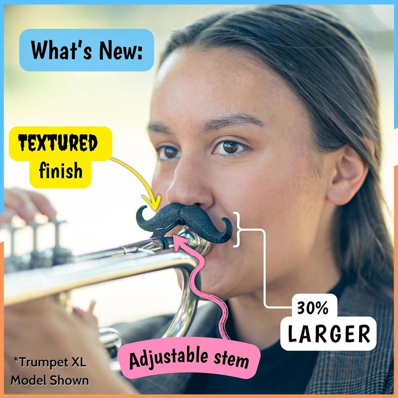 The   2.0 - [2-Pack] Clip-on Mustache for Trumpet Mouthpiece, XL and Handlebar Combo Version