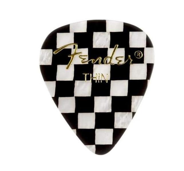 Fender Graphic Guitar Picks 351 Shape, Checker, Thin, 12-Pack