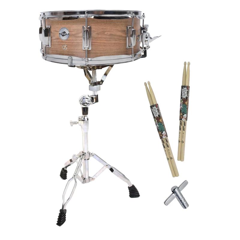 GRIFFIN Snare Drum Kit with Snare Stand, 2 Pairs of Maple Drum Sticks & Key | Wood Shell Drum Set