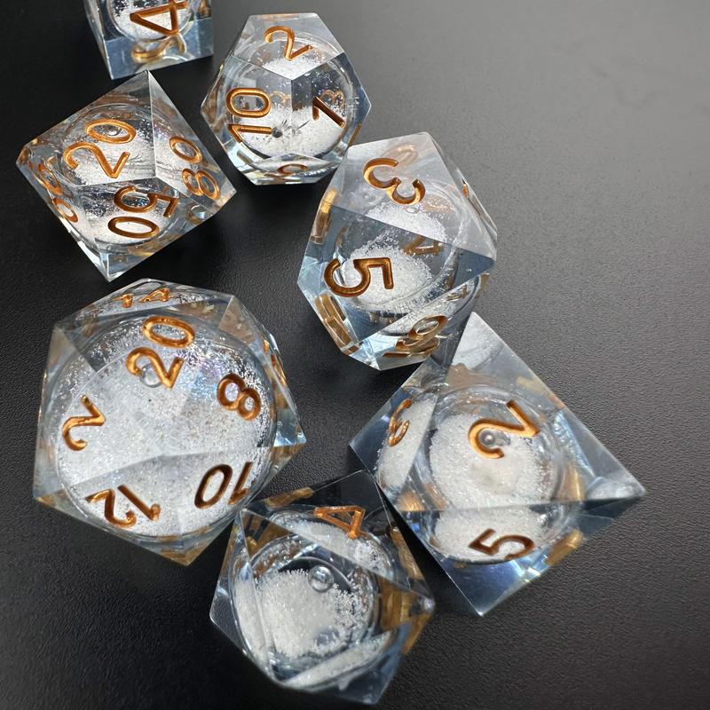 MinMax Misfits Aurora's Maelstrom Liquid Core Resin Polyhedral DnD Dice Set for Dungeons & Dragons (7 Pieces) | Tabletop RPGS |  | TTRPGs