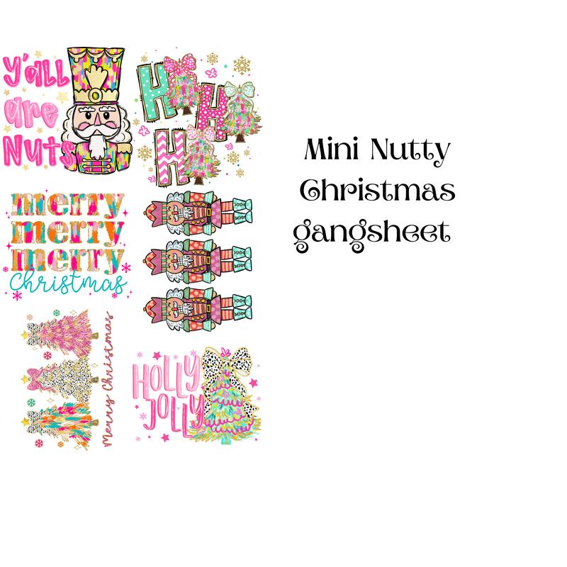 Nutty Christmas Faux Glitter  Mini Made DTF Gang Sheet dtf transfer dtf transfer film t