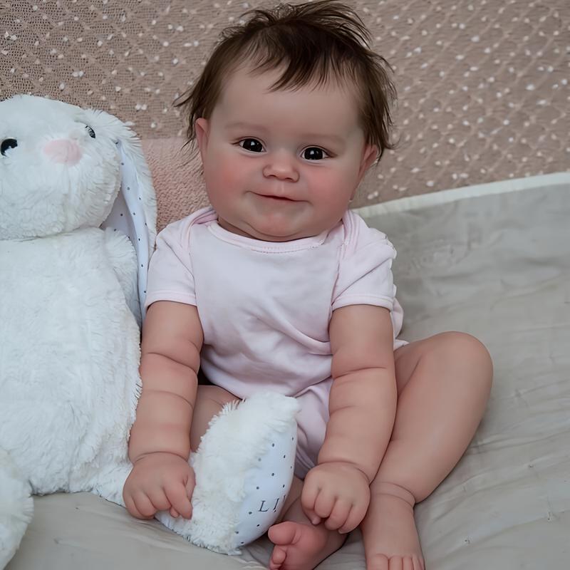 TERABITHIA 20 inches so real rooted hair sweet smile lifelike reborn baby doll carefully crafted full body silicone vinyl anatomically correct realistic newborn girl doll girl bath toy，firstsellers