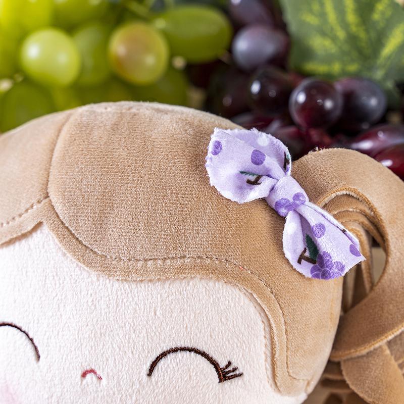 Plush Doll First Baby Dolls Baby Girl Gift Christmas Gifts For 0 To 6 Years Girls Curly Hair With Grape Dress 12 inches