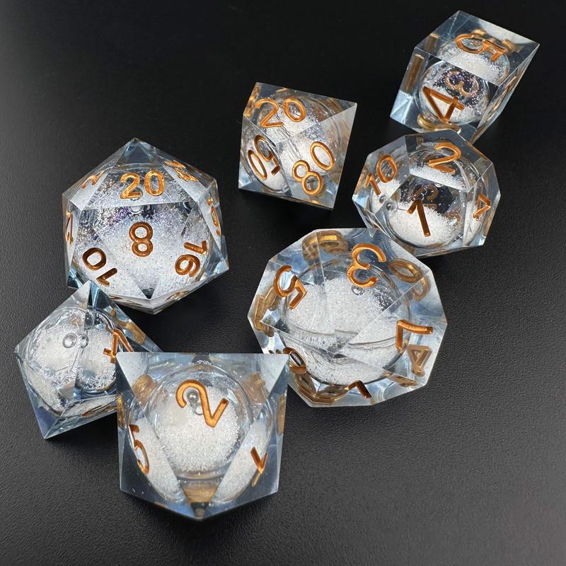 MinMax Misfits Aurora's Maelstrom Liquid Core Resin Polyhedral DnD Dice Set for Dungeons & Dragons (7 Pieces) | Tabletop RPGS |  | TTRPGs