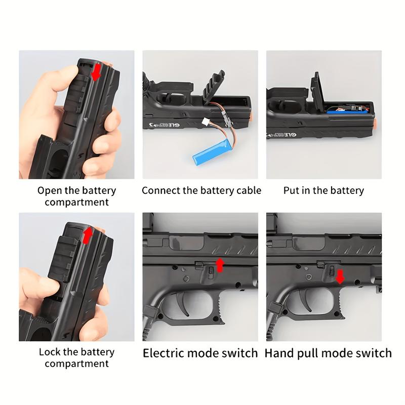 Blaster Gun, Electric Ball Blaster Pistol, High Orbeez Gun Performance Cool Toy Gun, Rechargeable Splatter Ball Toys For Outdoor Activities Shooting Game Party Favors Halloween Christmas Gift