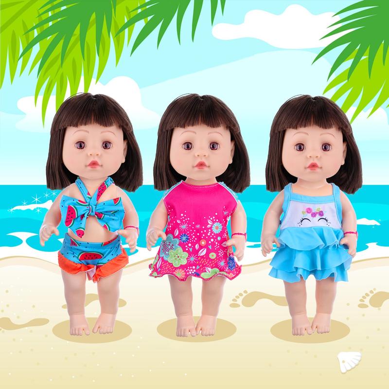 10 sets of baby doll clothes and accessories for a 12 inch baby girl doll, the set includes dresses, t-shirts, pants, jumpsuits, swimwear(No Doll)