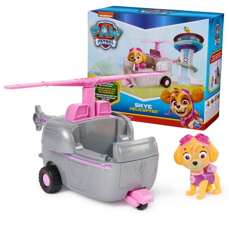 PAW Patrol, Skye’s Helicopter, Toy Vehicle with Collectible Action Figure, Sustainably Minded Kids Toys for Boys & Girls Ages 3 and Up