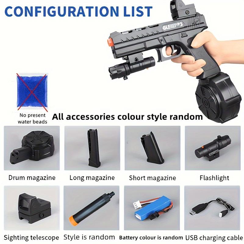 Blaster Gun, Electric Ball Blaster Pistol, High Orbeez Gun Performance Cool Toy Gun, Rechargeable Splatter Ball Toys For Outdoor Activities Shooting Game Party Favors Halloween Christmas Gift