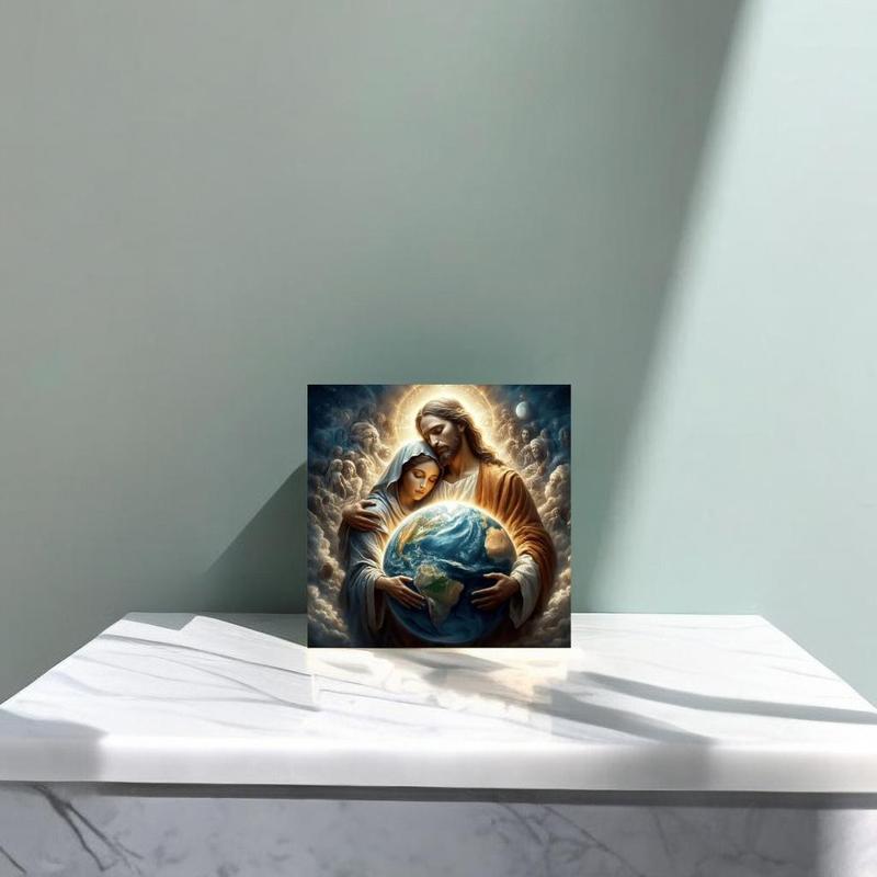 Religious Pattern DIY Diamond Arts Colorful Painting without Frame, 5D Diamond Art Painting Kit, DIY Decor Painting for Bedroom Living Room