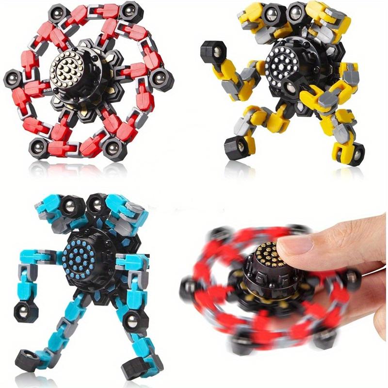 Finger Toy Fidget toys Transformable Spinners Funny Toys Transformable Chain Robot DIY Deformation Robot Mechanical Spinners For Teens Adults Halloween Christmas Gifts