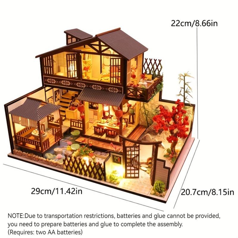 DIY Wooden House Assembly Kit, Miniature House Kit, Creative Room Bedroom Decoration with Furniture, DIY Handmade 3D Gift