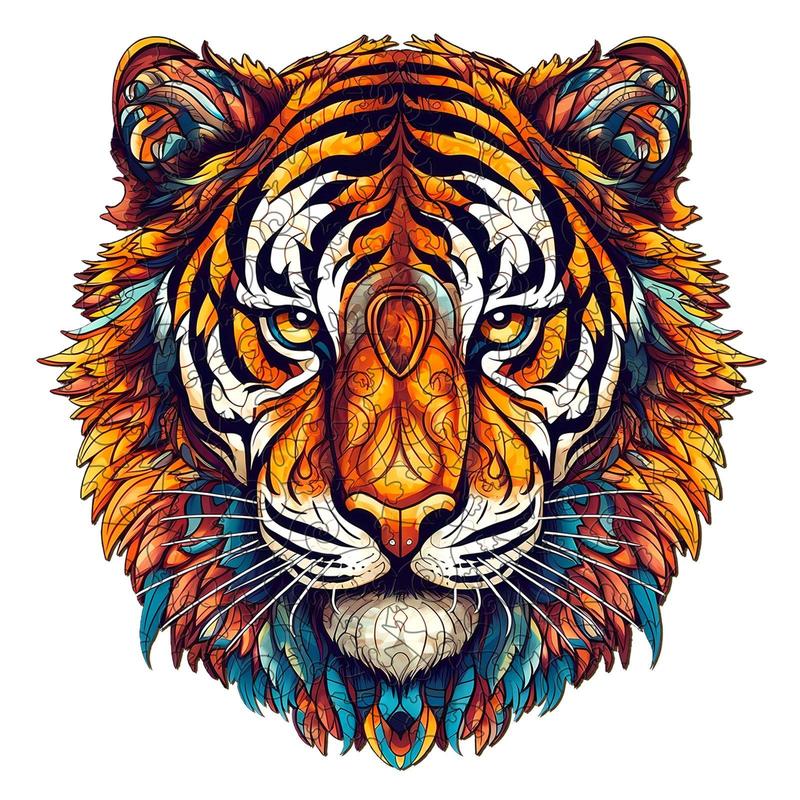 Brave Tiger Wooden Jigsaw Puzzle for Kids and Adults