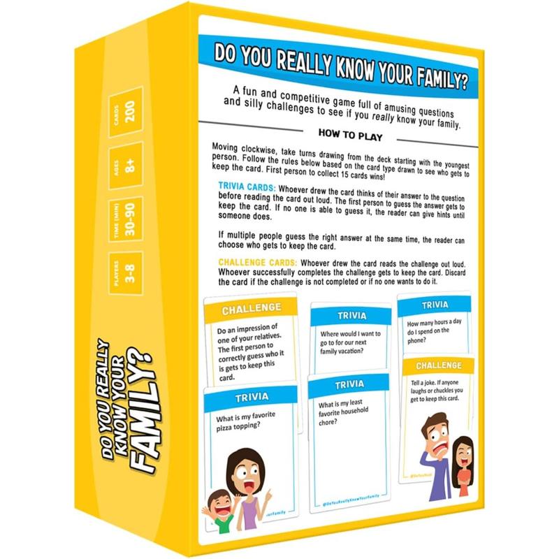 A Fun Family Game Filled with Conversation Starters and Challenges - Great for Kids, Teens and Adults