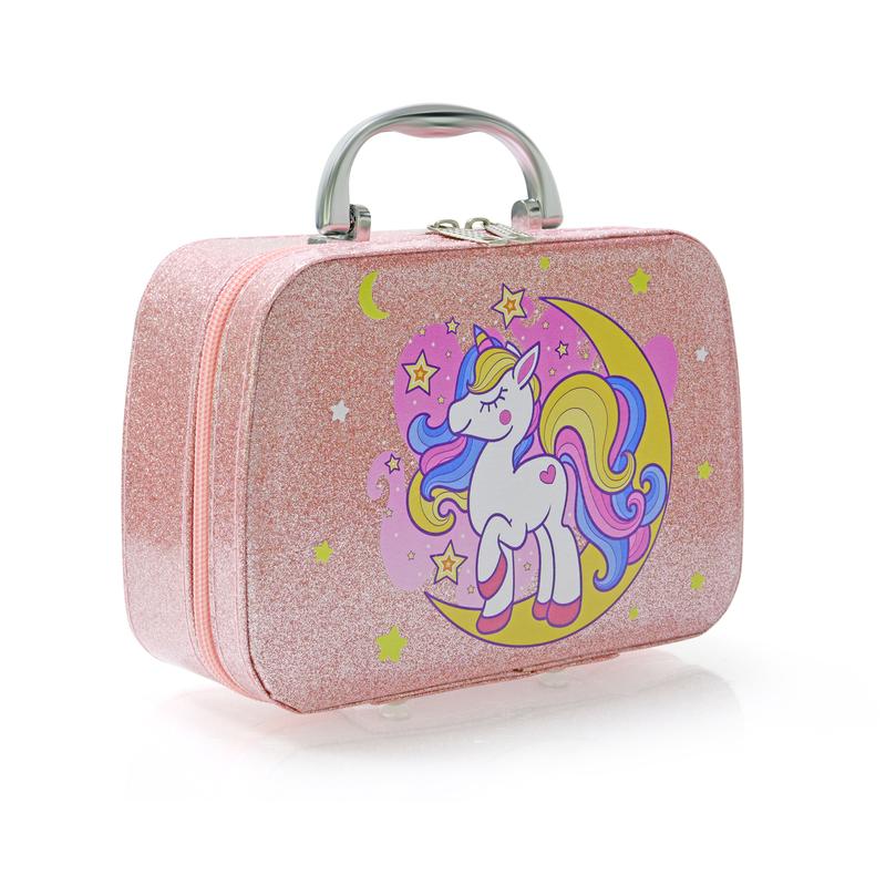 Contixo Pretend Play Kids Makeup Set w  Sparkle Unicorn Purse, Girl Toys for Ages 3+, Brushes, Nail Polish, Blush & Built-In Mirror, Safe & Non-Toxic christmas toy