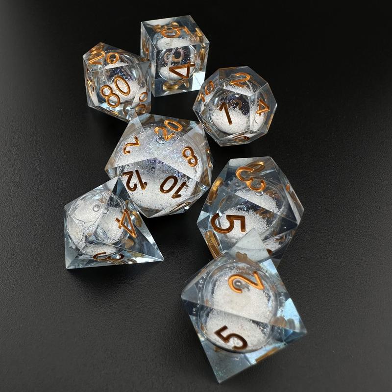 MinMax Misfits Aurora's Maelstrom Liquid Core Resin Polyhedral DnD Dice Set for Dungeons & Dragons (7 Pieces) | Tabletop RPGS |  | TTRPGs