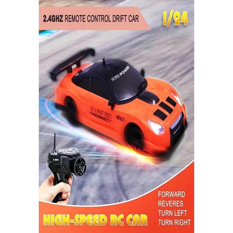 1: 24 Remote-Controlled Racing Car, 2.4G Mini Four-Wheel Drive Racing Car, High-Speed Toy Car, Up To 15mph, Aluminum Alloy Hood, ABS Shell, Replaceable Tires, Drift Resistant