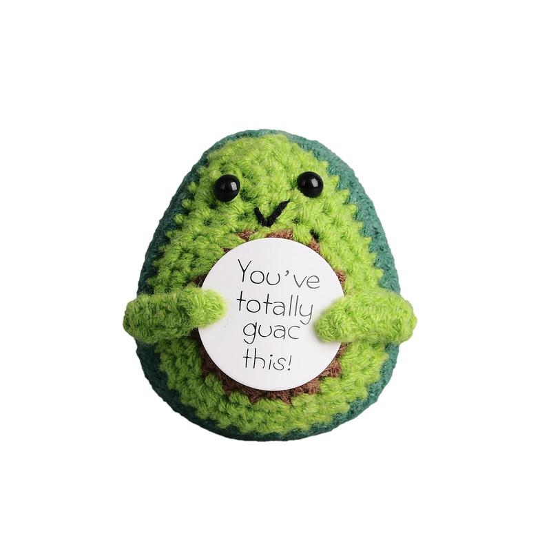 Cute Avocado Design Ornament, Creative Plush Crochet Avocado, Home Decor for Living Room Bedroom Office