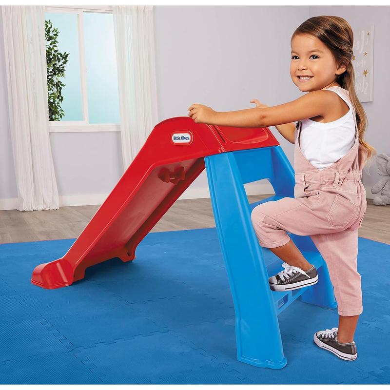 Little Tikes First Slip And Slide, Easy Set Up Playset for Indoor Outdoor Backyard, Easy to Store, Safe Toy for Toddler,Kids (Red Blue), 39.00''L x 18.00''W x 23.00''H